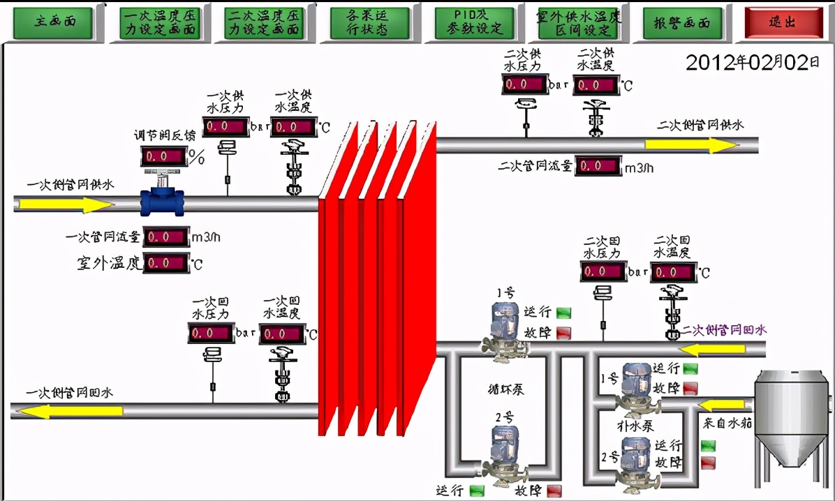 热水供暖机_热水供暖设备_供暖热水机组安装示意图